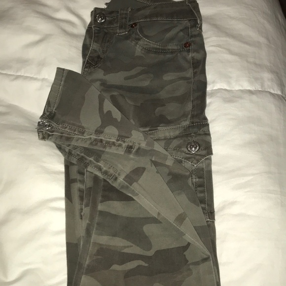camo rock revival jeans